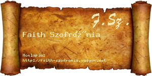 Faith Szofrónia névjegykártya